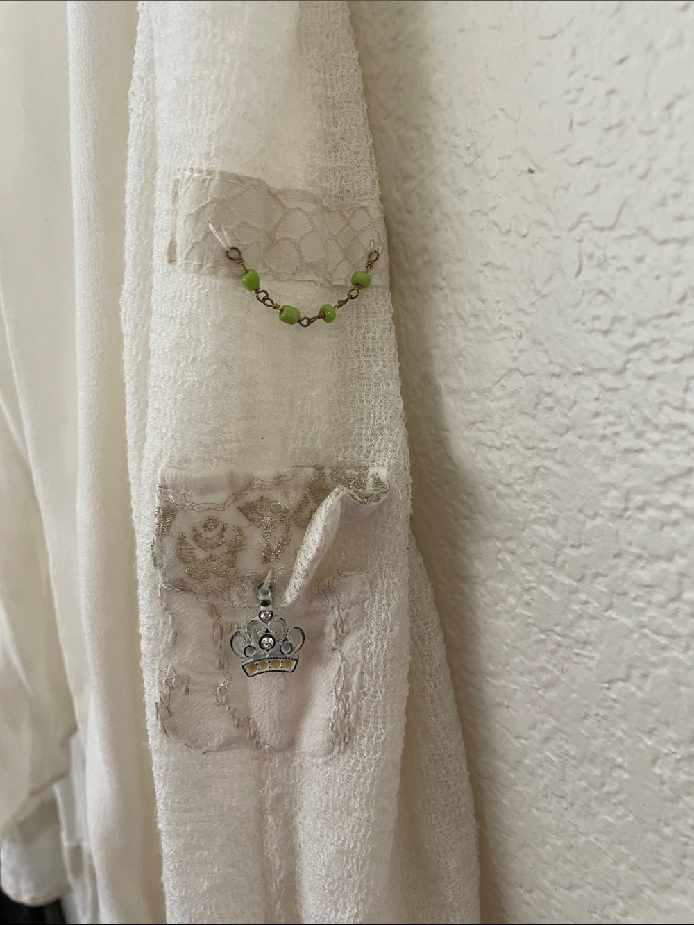 Elisa Cavaletti Cream Knit Cardigan with emblished sleeves made in Italy M - Picture 4 of 10